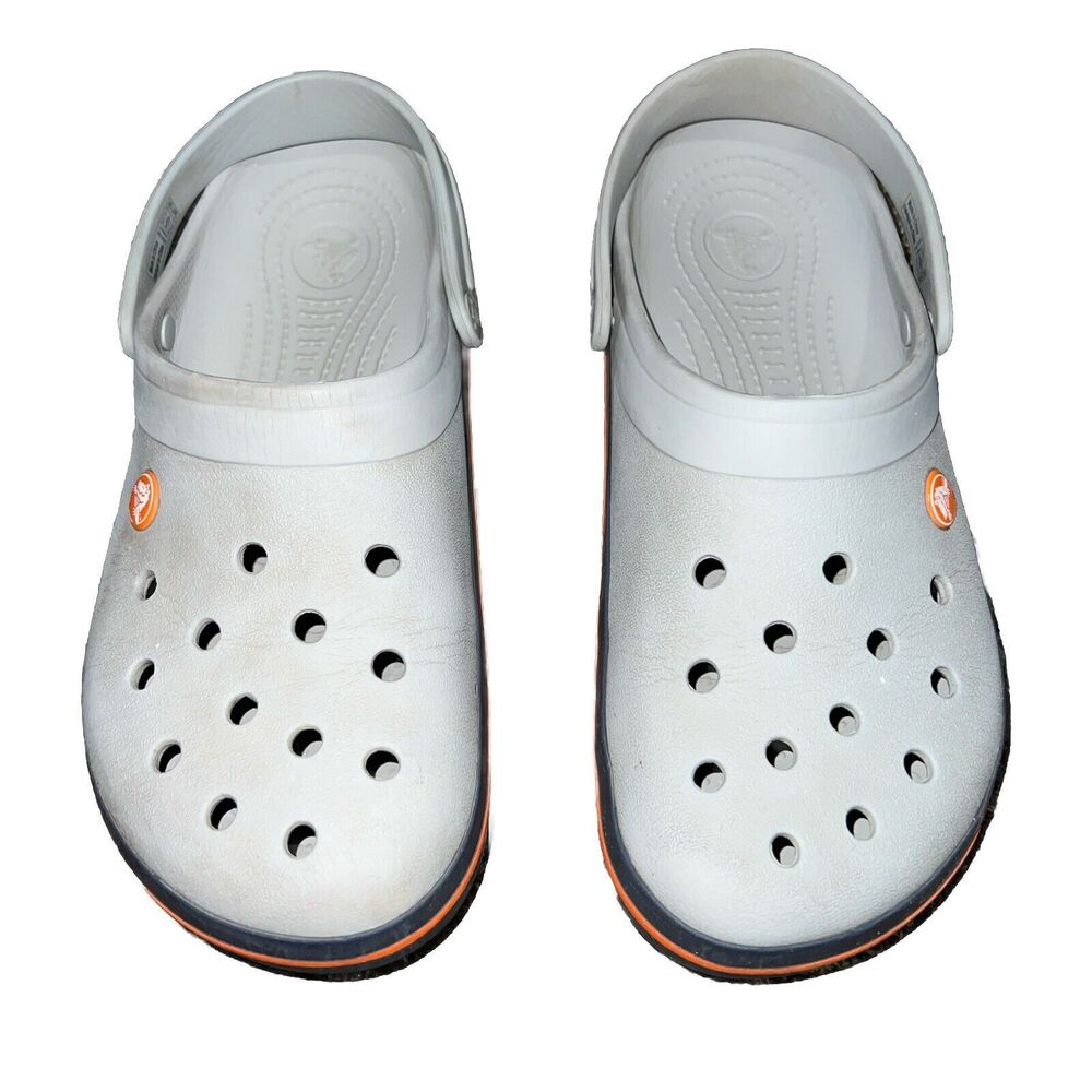 Crocs Unisex - Light Grey/Orange 11016 Men 9 Women 11 2021